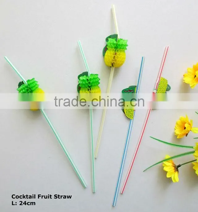 Plastic straw (with peach)