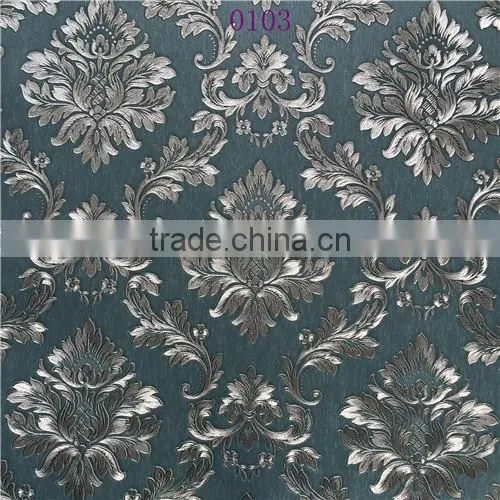 2016 Wholesale popular deep embossed PVC wallpapers wallcovering