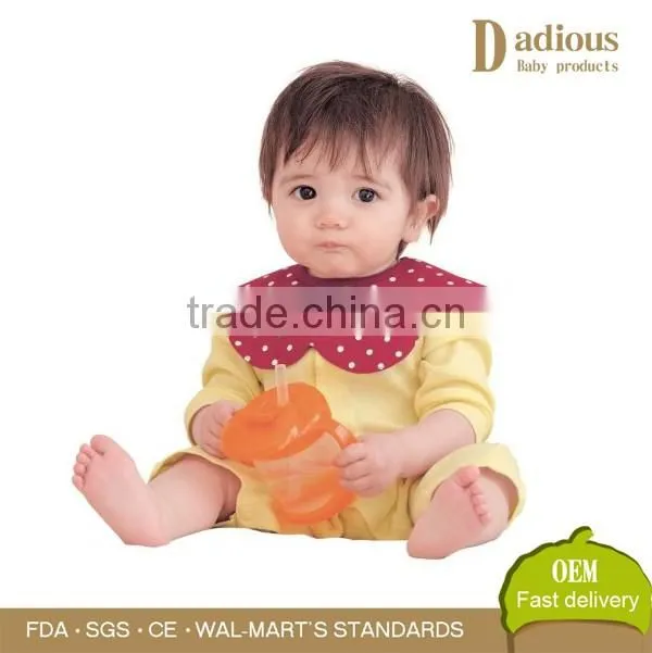100% Cotton Infant Baby Bibs Flower Shape Decorate Waterproof Washable Cotton