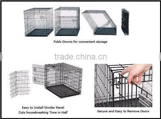 Collapsible Metal Pet Animal Cages With Plastic Tray DFW006