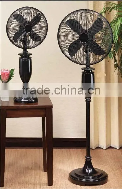 16" Classic Table Floor Fan with Onyx Copper / Black Finish, Retro Fan