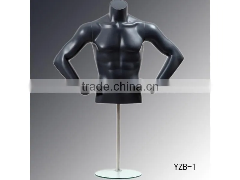 Cheap Realistic adjustable half body torso male mannequins on sale