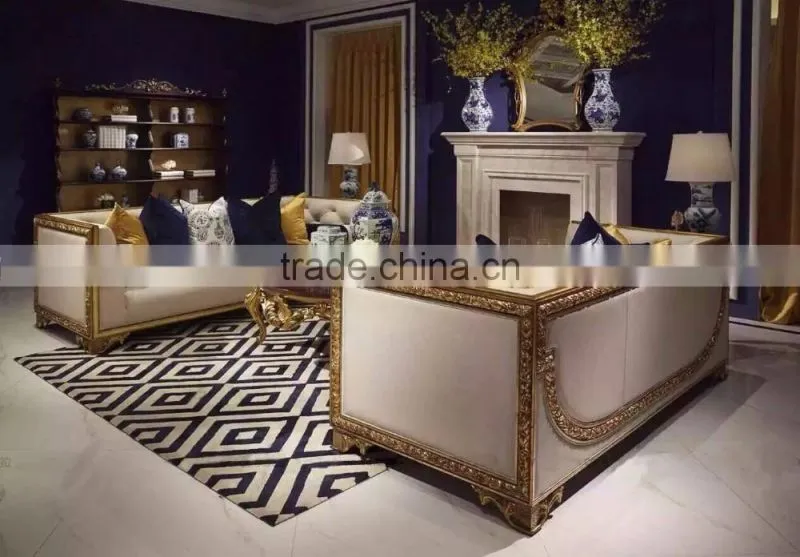 New design solid wood living room sofa furniture luxury wood hand carving fabric sofa set