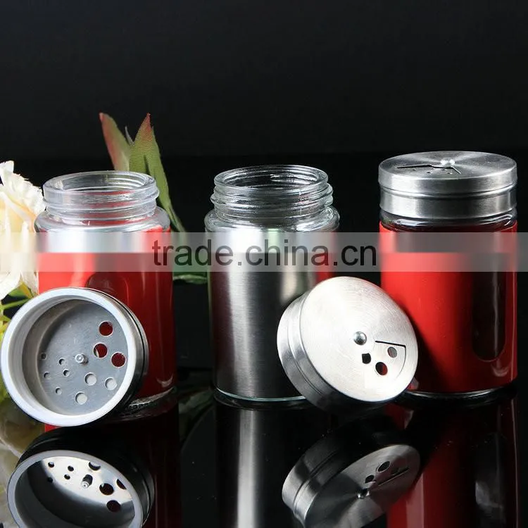 The best selling products Stainless steel Hot selling spice jar glass