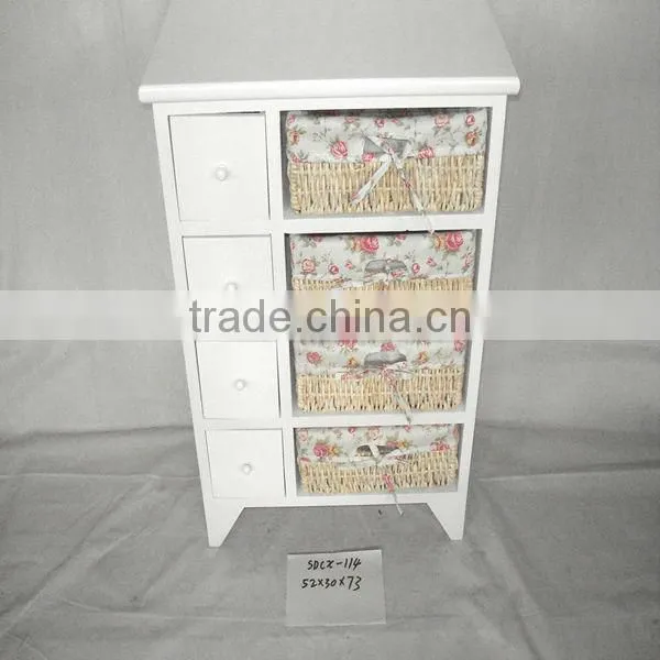 White Handcraft wicker/willow kitchen cabinet basket