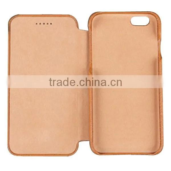 2017 High Quality New Design Real Leather Phone Leather Case, Leather External Have Card Slot Wallet For iPhone6
