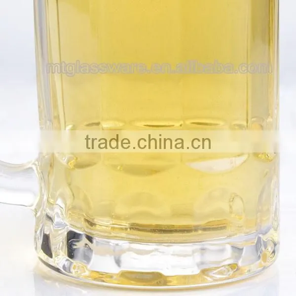 Clear machine made glass beer mug 1.5 liter