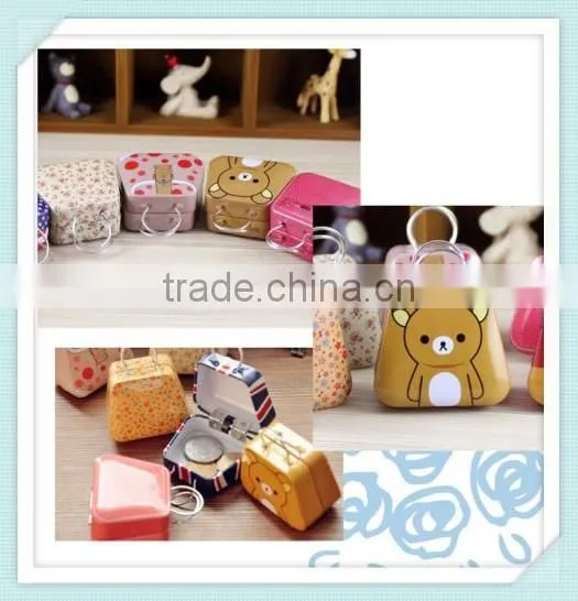 Jewelry Earrings Iron Metal Trinket Tin Tea Small Coin Box Cases Storage Square