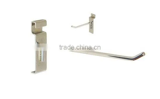 Non Slip Pegboard Curved Clothing Metal Grid Hooks