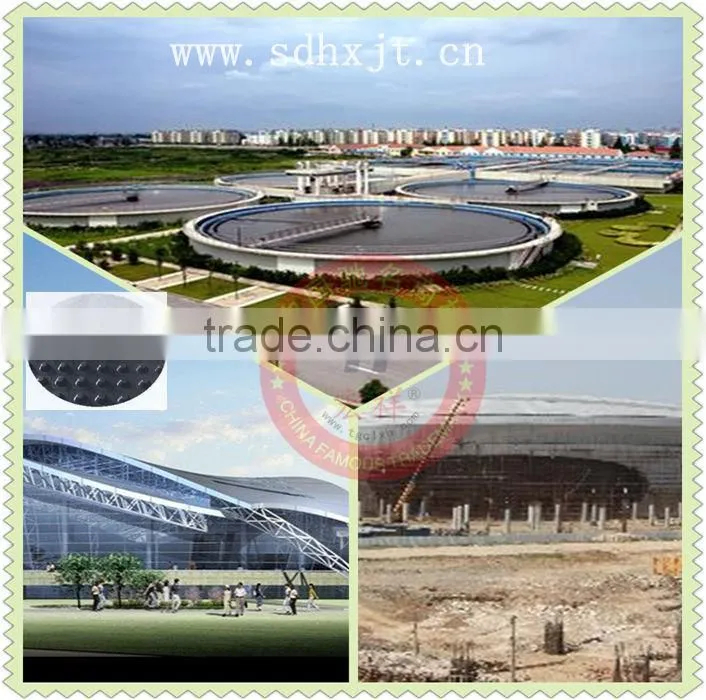 Plastic dimple drainage sheet used in gymnasium