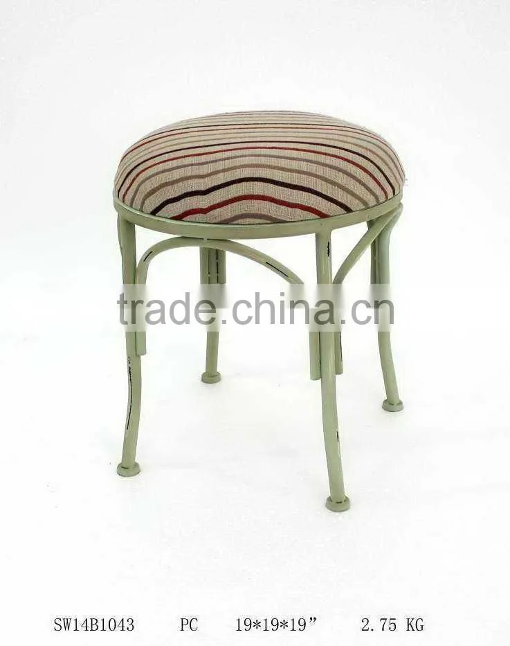metal chair with linen cushion