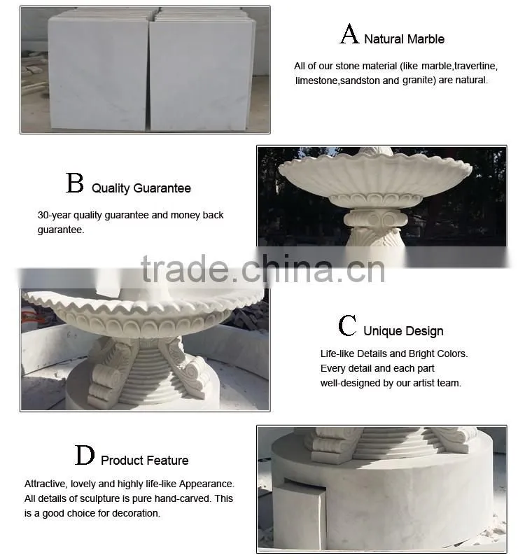 stone carving outdoor decoration garden 3 tier marble water fountain prices