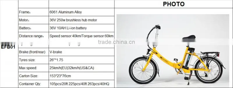 26" mini electric folding bike pro electric bike