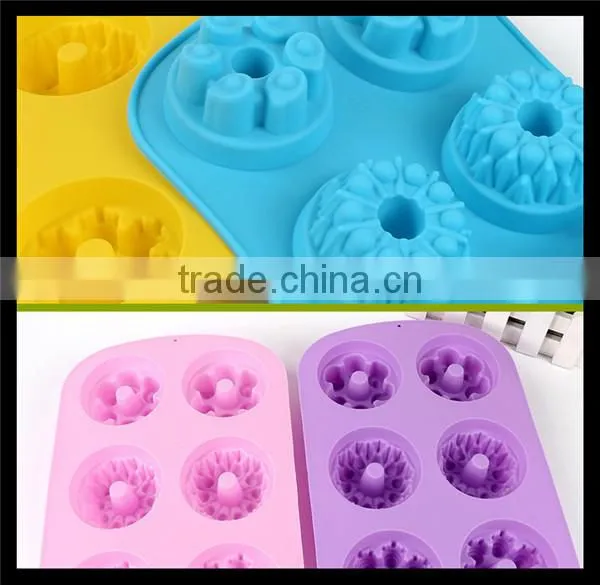 Silicone cake mold SOAP mold chocolate molds six-Castle Cake Pan