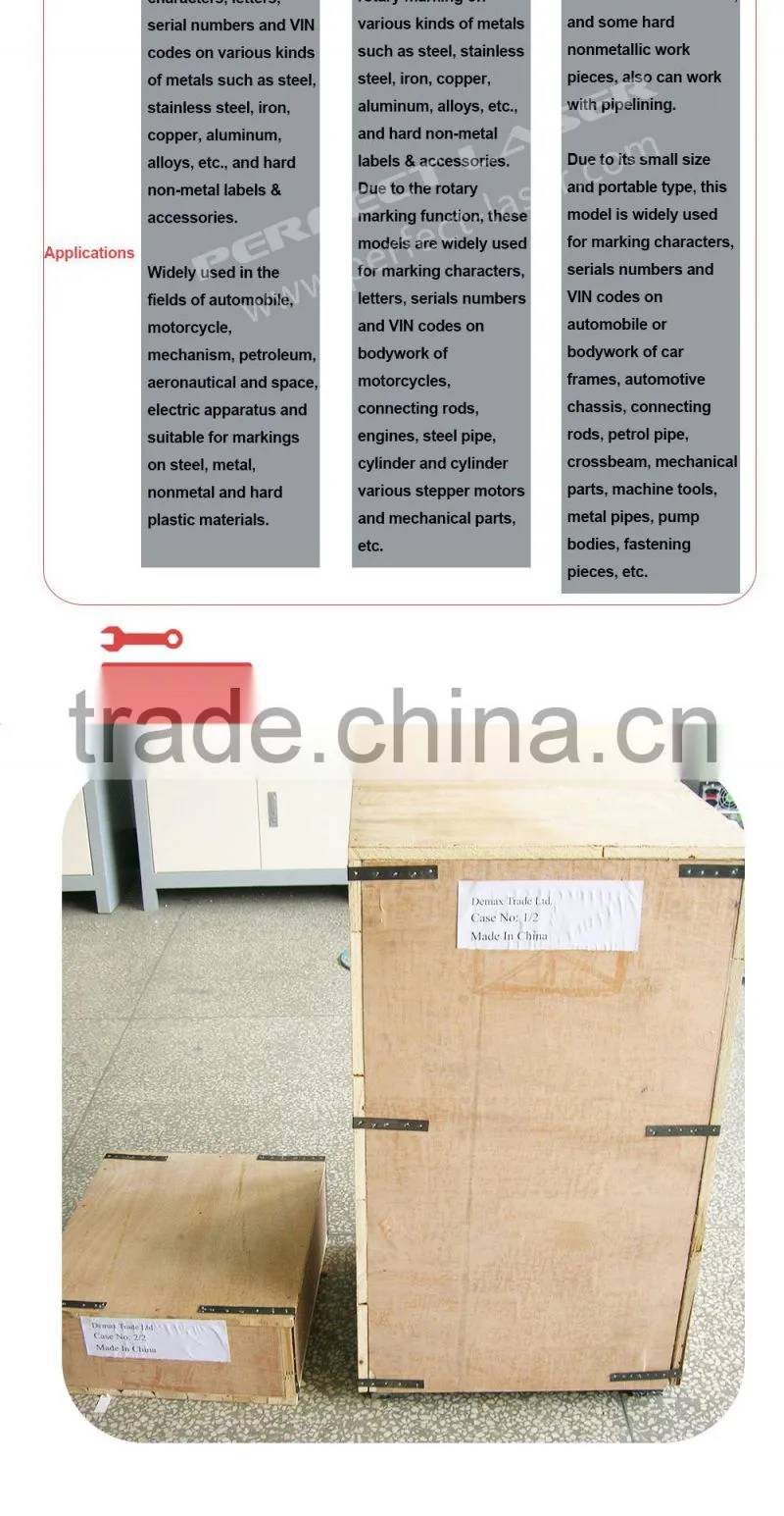 China supplier Vin code Sign nameplate desktop Pneumatic metal parts dot peen marker device