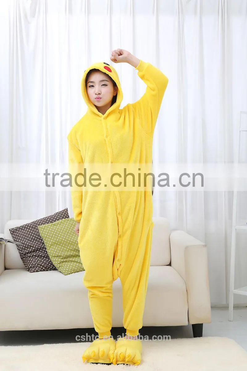 flannel cartoon adult animal jumpsuit animal pajamas jumpsuit Pikachu design