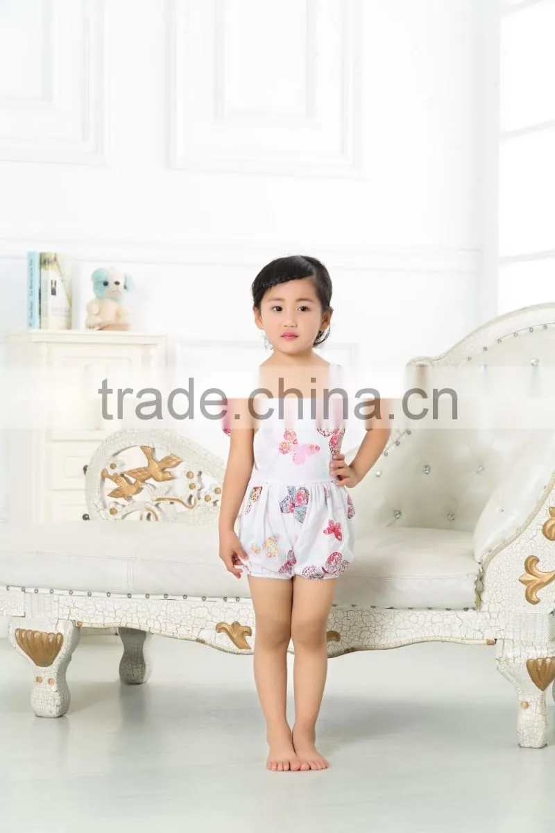 Wholesale baby clothes 2016 new style floral printed jumpsuit