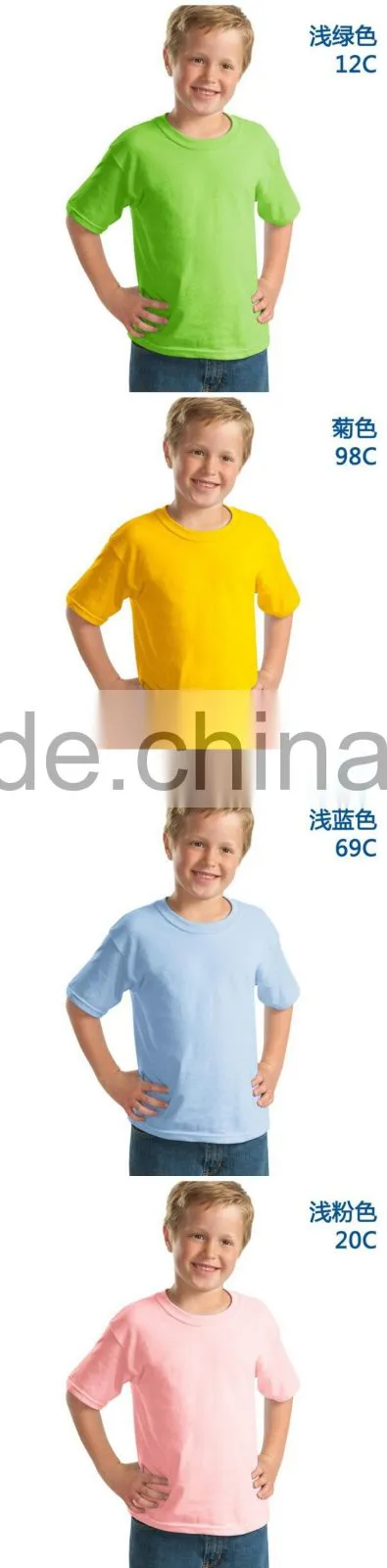 100% cotton solid color children's t-shirt custom wholesalefrom ningbo china