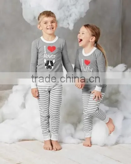 wholesale kids baby boy and girl maching stripe bedding pajamas sets