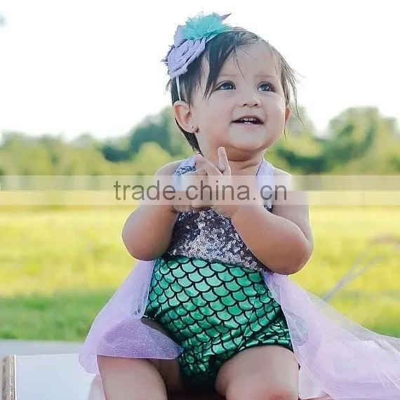 Fashion New Romper children colthes mermaid baby girls romper