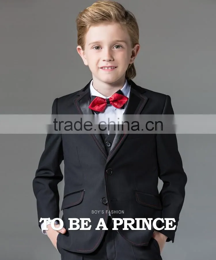 ELPA fancy children kids clothes suit 3 piece black party suits for boys