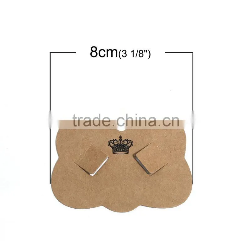 Paper Jewelry Display Card Rectangle Brown Skirt Pattern 10cm(3 7/8") x 7cm(2 6/8"), 1 Piece