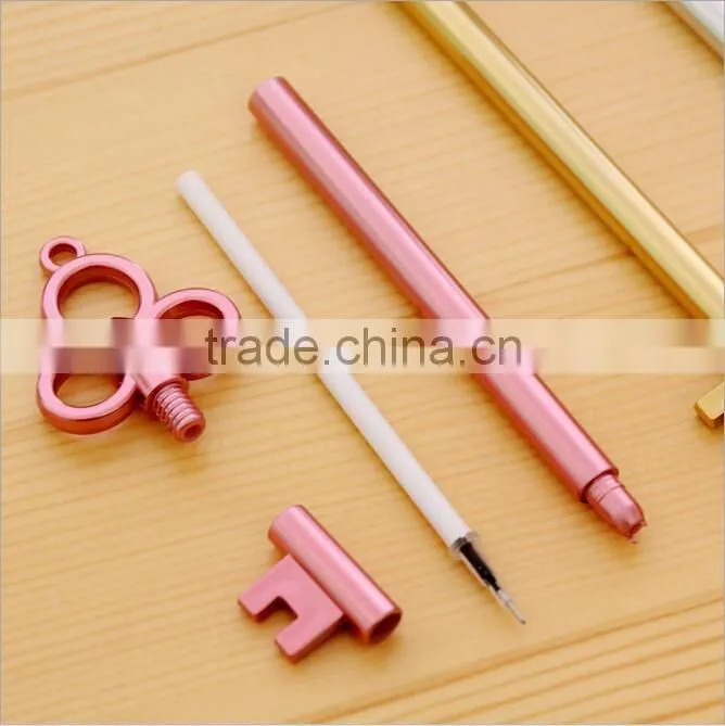 cute novel cartoon KEY shape promotional gel pen for school kids