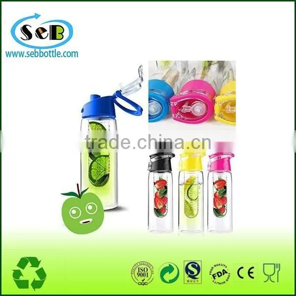 2016 new Custom logo plastic tritan sport fruit infuser water bottle with infuser