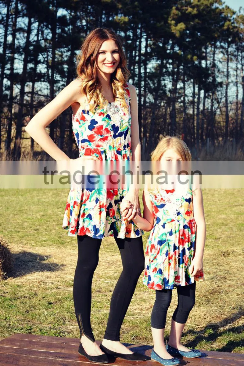 Boutique longsleeve mother and me matching dresses mother daughter outfit clothing dresses