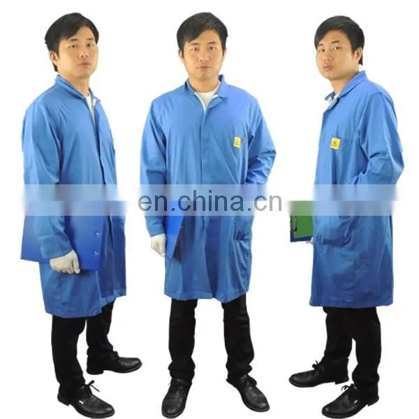 5mm grid, With Logo design ESD Poly/cotton Antistatic smock