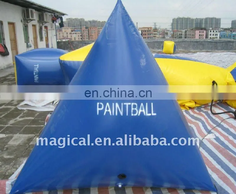 Inflatable paintball bunker obstacle field