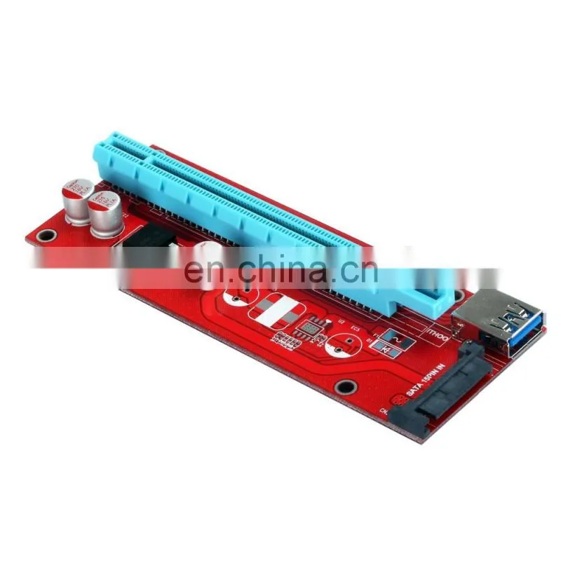 USB 3.0 PCI-E X16 Riser Card Adapter, USB3.0 PCI-E Express 1X to 16X Riser Card Adapter with SATA Power Slot Connector+USB Cable