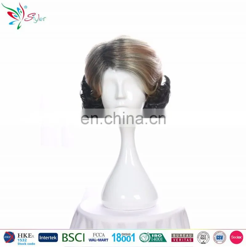 Styler Brand cheap cosplay anime wigs from china wholesale short black curly cosplay wig