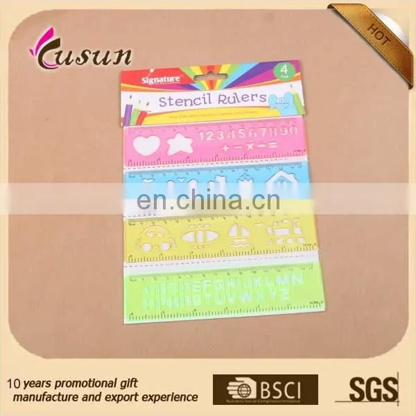 high quality plastic straight ruler with protractor