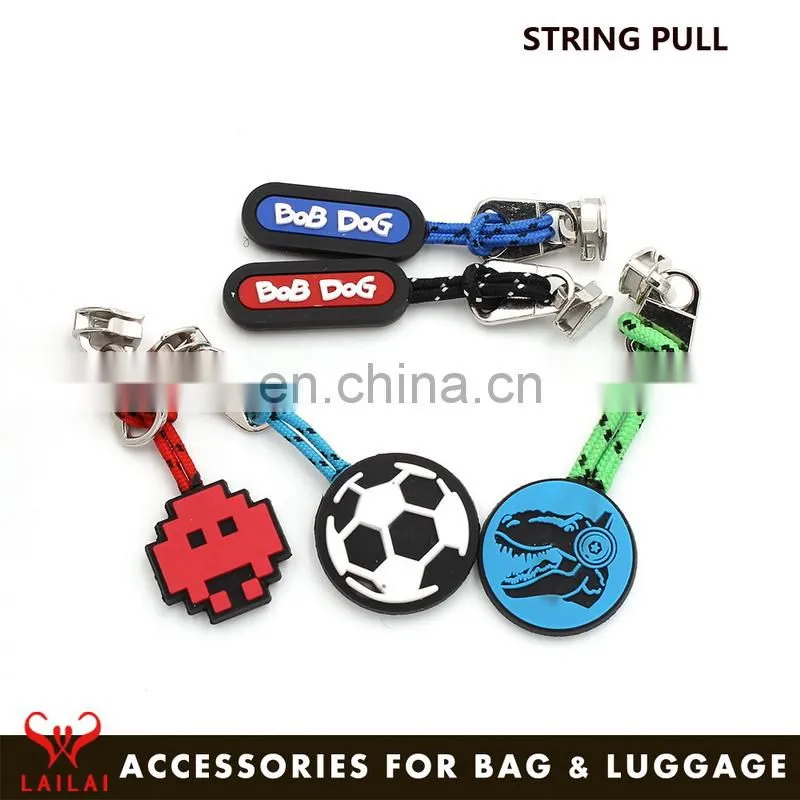 Fashion design non lock zip puller tabs novelty decorative zipper pulls