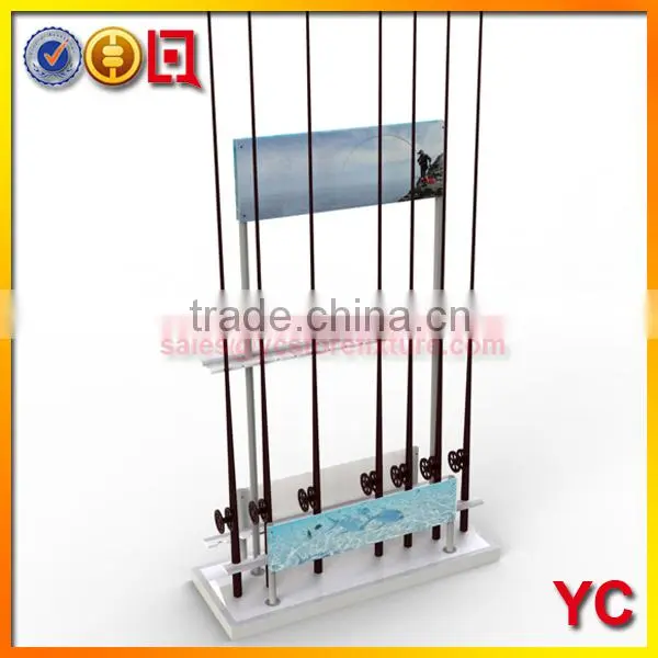 Wood stand display fishing rods