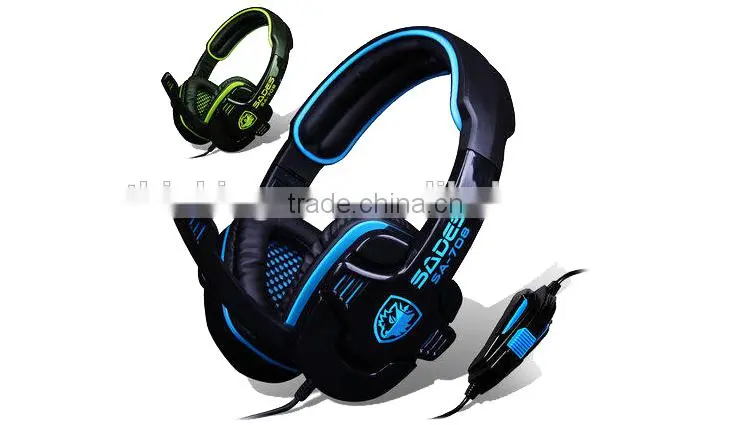 OEM LED USB connector computer gaming Stereo gaming headphone with super bass