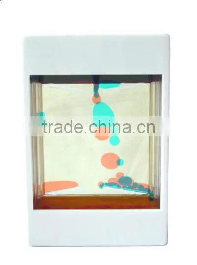 Heart Shape acrylic upward liquid desk clock, desk watch, liquid and oil watch timer