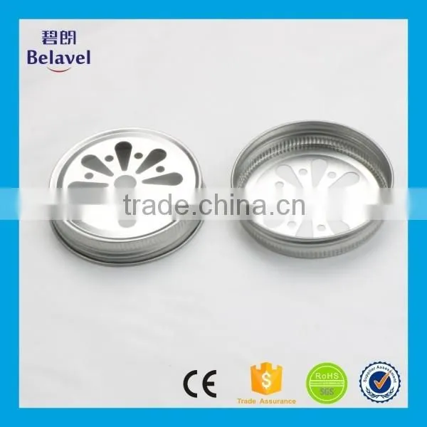 Manufacture 70mm daisy cut stainless iron metal mason jar screw cap