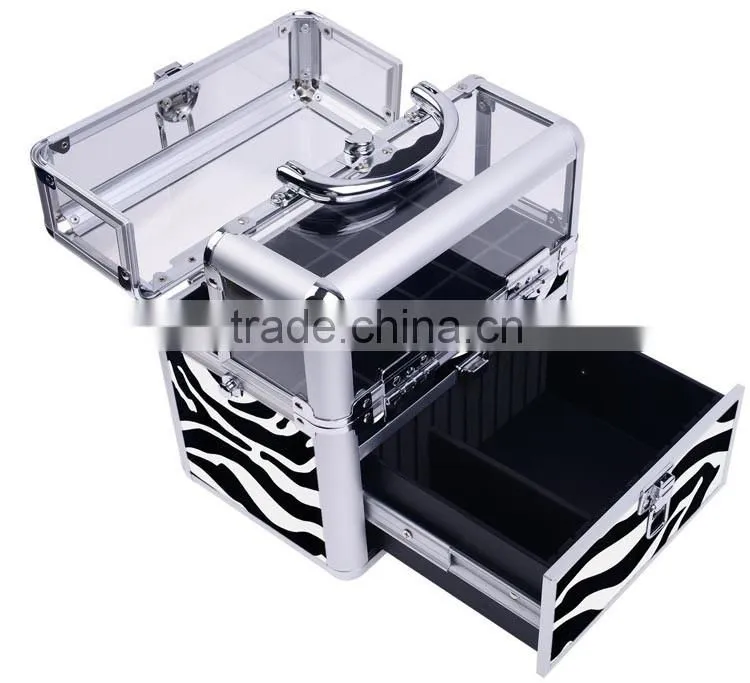 high quality nail polish drawer organizer,Aluminum nail polish opi cosmetic organizer,Zebra acrylic opi nail polish storage case