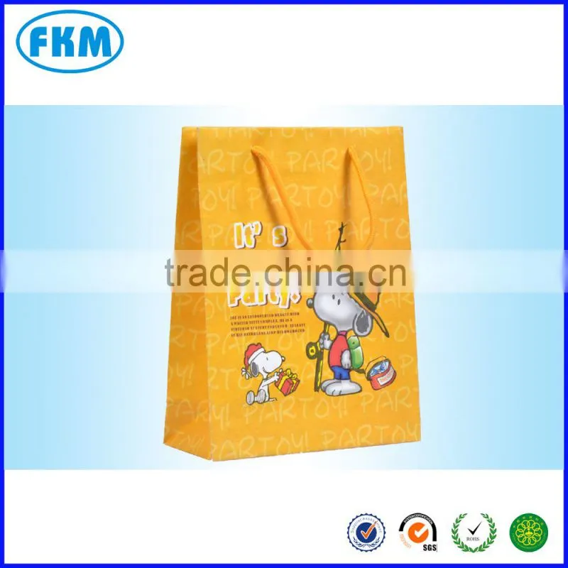 yellow striped paper bag