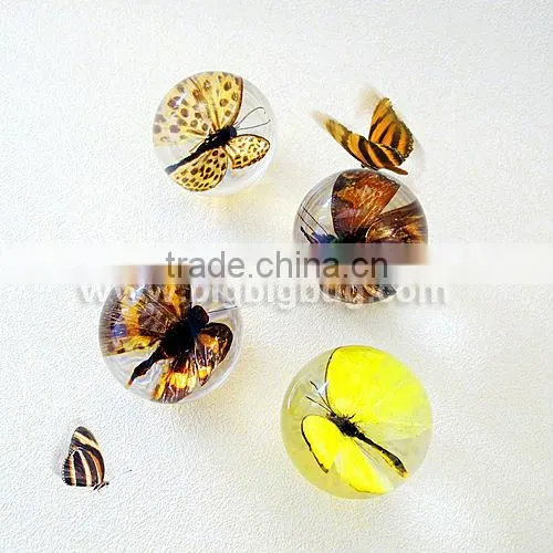 Hot selling small crystal ball with real ember embedded for promotional gift