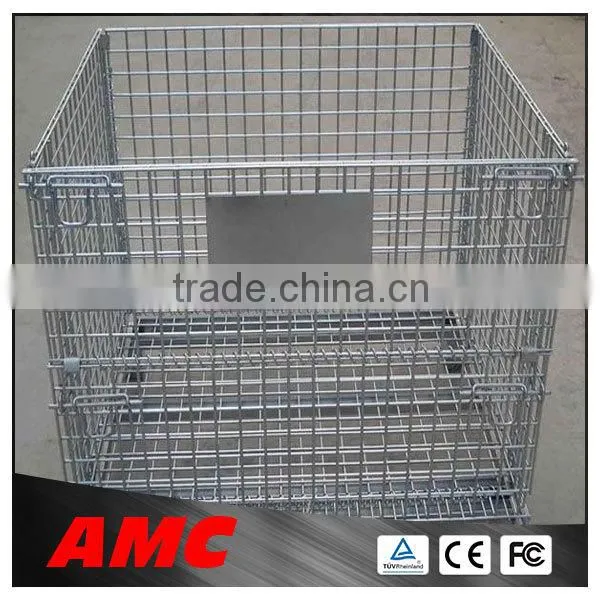 STACKABLE COLLAPSIBLE CONTAINERS,Wire Mesh Container, Stackable Rigid Baskets