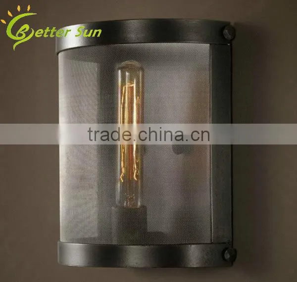 Vintage Industrial Lamp Edison Brass Cage Wall Light