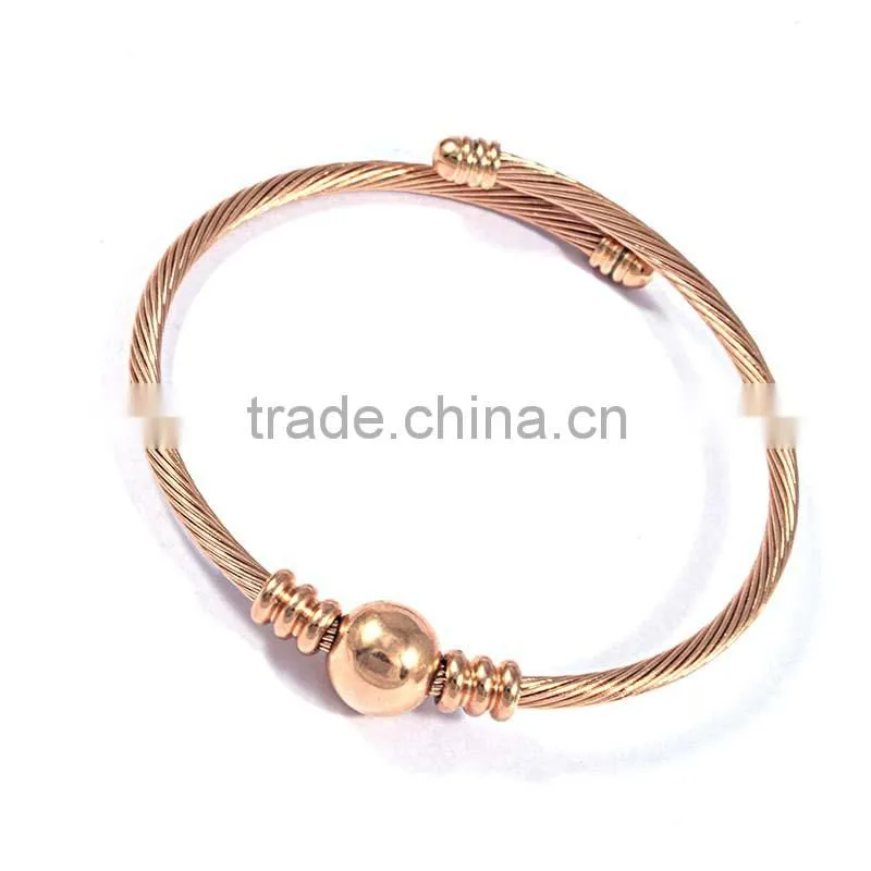 2016 jewelry stainless steel bangle rose gold plated bracelet