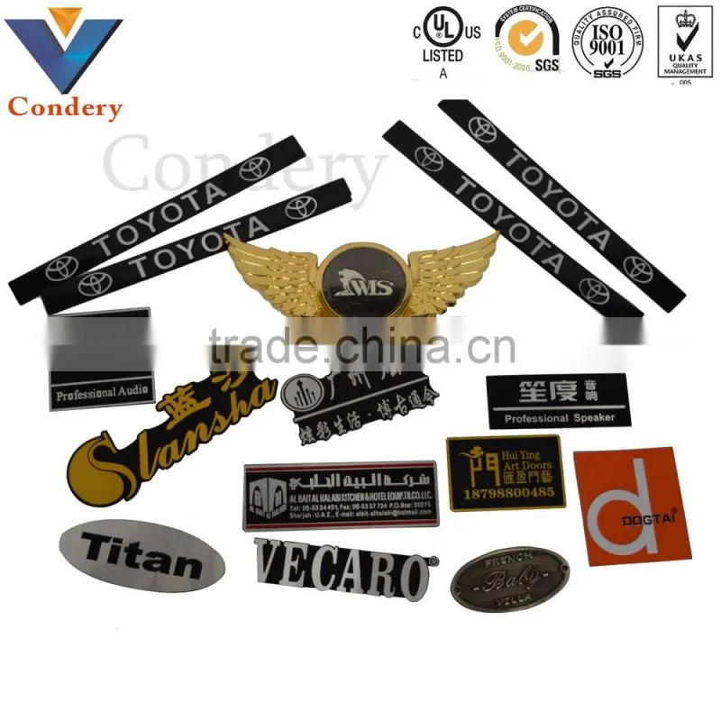 Custom label 3D metal tag stickers