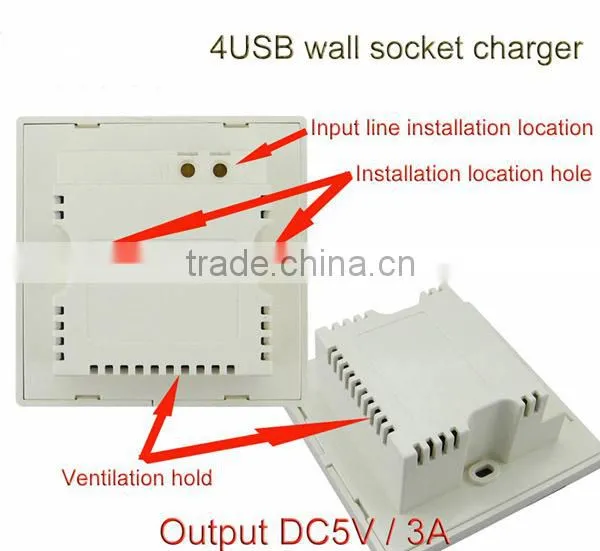 USB faceplate outlets with 4 usb socket