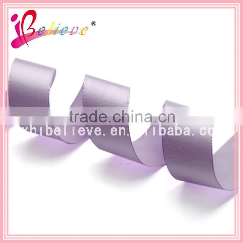 Wholesale solid boutique polyester material double face satin ribbon