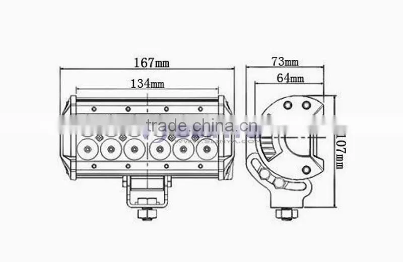 36W 12 LED 2520lm Brightness Aluminum Bracket LED Light Bar Car