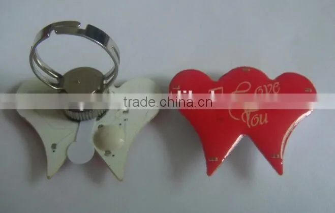 Customized design LED light blinking finger rings for party